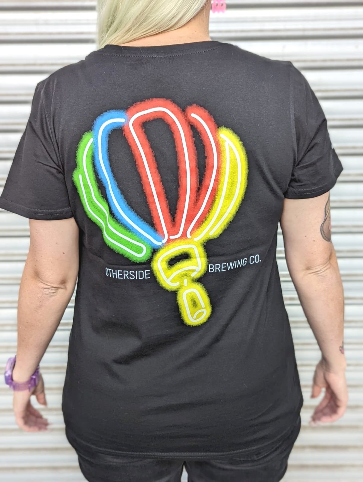 Otherside Women's Scoop Tee - Black Neon Balloon